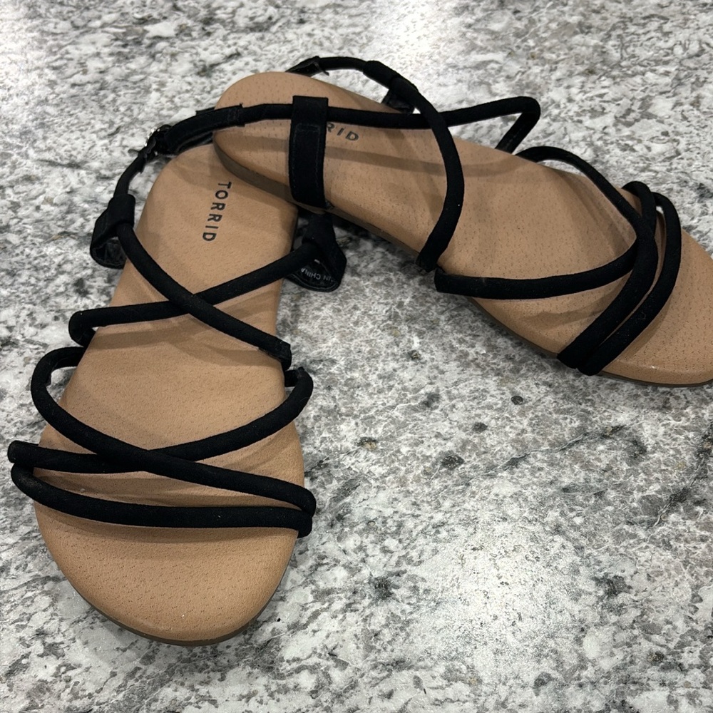 Torrid Black Strappy Sandals
